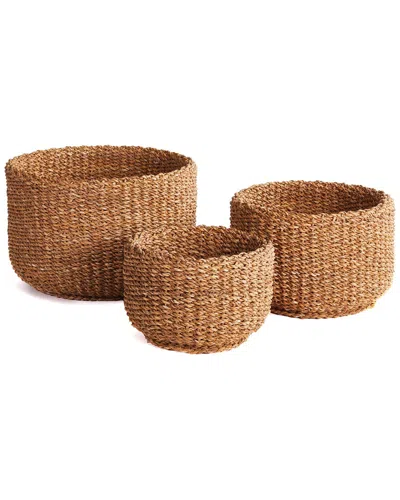 Napa Home & Garden Seagrass Cylindrical Baskets Set In Beige