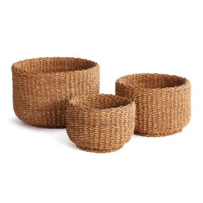 NAPA HOME & GARDEN NAPA HOME & GARDEN SEAGRASS CYLINDRICAL BASKETS SET OF 3