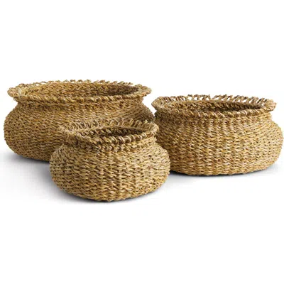 Napa Home & Garden Seagrass Loop Baskets Set Of 3 In Brown
