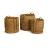 Napa Home & Garden Seagrass Round Baskets Large Set Of 3 In Brown