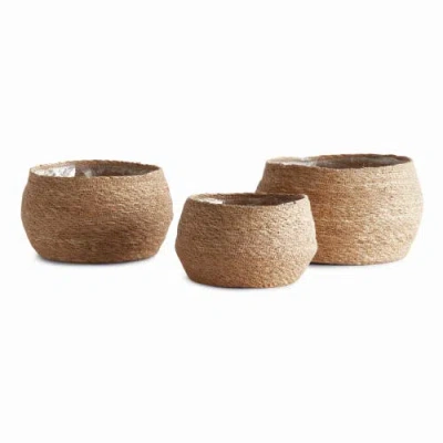 Napa Home & Garden Seagrass Round Tapered Baskets, Set Of 3 In Brown