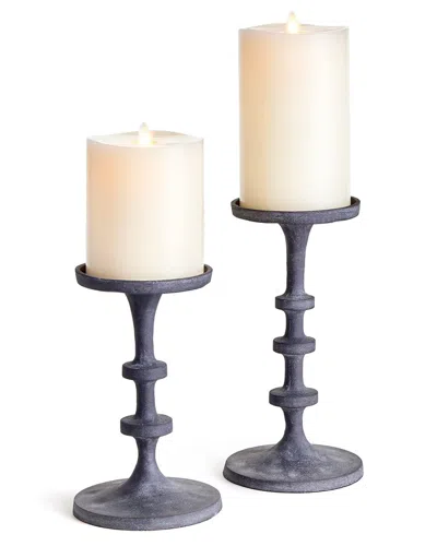 Napa Home & Garden Set Of 2 Abacus Petite Candle Stands In Silver