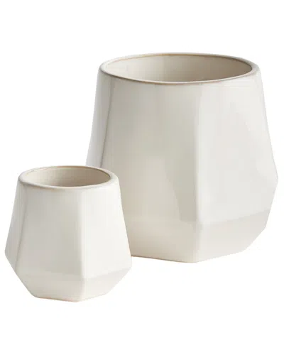 Napa Home & Garden Set Of 2 Apex Pots In White