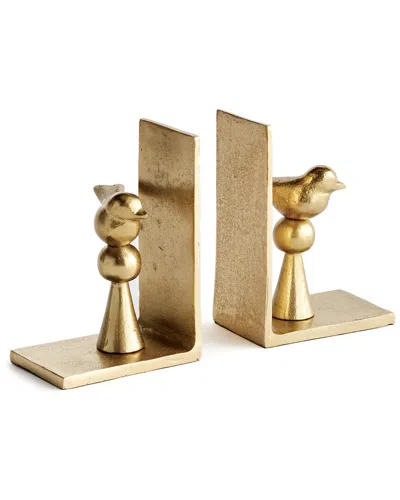 Napa Home & Garden Set Of 2 Birdsong Bookends In Gold