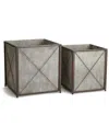 Napa Home & Garden Set Of 2 Cedar Ridge Cachepots In Silver
