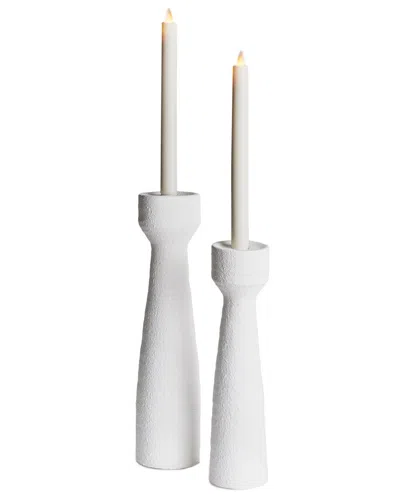 Napa Home & Garden Set Of 2 Colton Candlestands In White