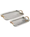 Napa Home & Garden Set Of 2 Helena Decorative Trays In Beige