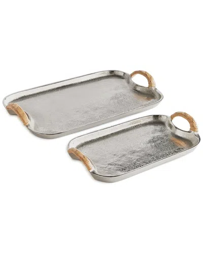 Napa Home & Garden Set Of 2 Helena Decorative Trays In Beige