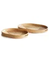 Napa Home & Garden Set Of 2 Jelani Cane Oval Trays In Beige