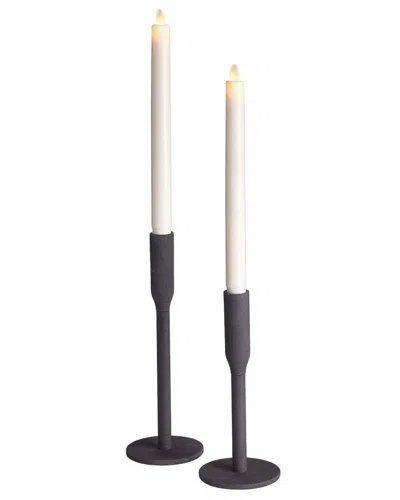 Napa Home & Garden Set Of 2 Killian Taper Holders In Black