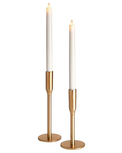 Napa Home & Garden Set Of 2 Killian Taper Holders In Gold