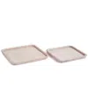 Napa Home & Garden Set Of 2 Langley Square Trays In White