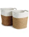 Napa Home & Garden Set Of 2 Madura Rectangular Baskets In White