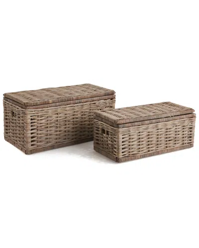 Napa Home & Garden Napa Home And Garden Set Of 2 Normandy Storage Trunk Gray
