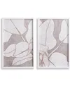 Napa Home & Garden Set Of 2 Palm Leaf Prints In Taupe