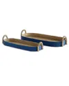Napa Home & Garden Set Of 2 Tiana Seagrass Long Oval Baskets In Blue