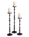 Napa Home & Garden Set Of 3 Abacus Candle Stands In Black