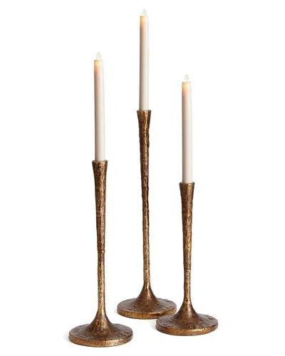 Napa Home & Garden Set Of 3 Burke Taper Holders In Gold