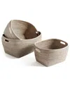 Napa Home & Garden Burma Rattan Family Decorative Baskets Set Of 3 In Gray