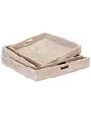 Napa Home & Garden Set Of 3 Burma Rattan Ottoman Trays