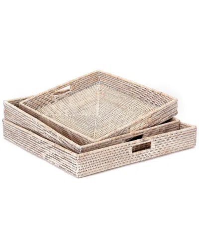 Napa Home & Garden Set Of 3 Burma Rattan Ottoman Trays
