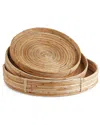 Napa Home & Garden Set Of 3 Cane Rattan Round Trays