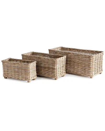 Napa Home & Garden Set Of 3 Haley Planters In Beige