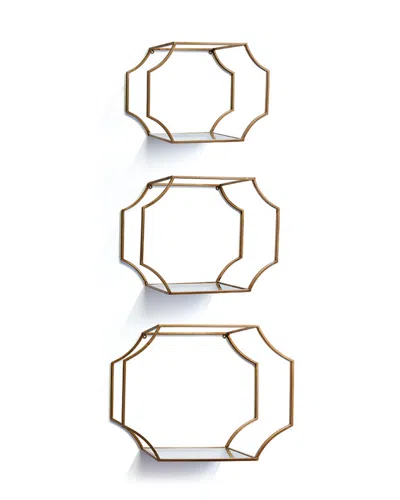 NAPA HOME & GARDEN NAPA HOME & GARDEN SET OF 3 HUDSON MIRRORED WALL SHELVES