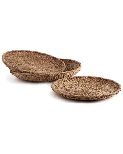 Napa Home & Garden Set Of 3 Seagrass Round Trays
