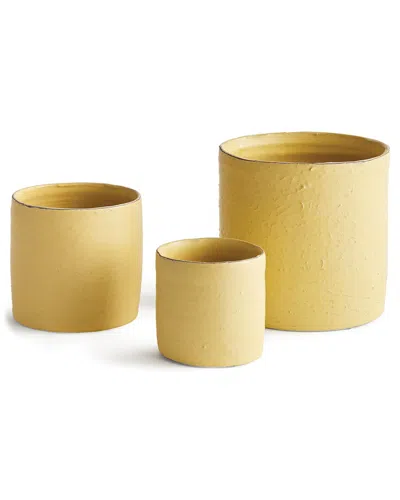 Napa Home & Garden Set Of 3 Studio Cachepots In Yellow