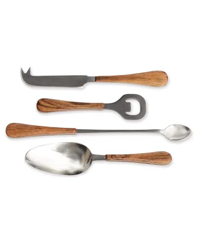 Napa Home & Garden Set Of 4 Haisley Cocktail Accessories In Silver