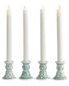 Napa Home & Garden Set Of 4 Imperial Mini Taper Holders In Green
