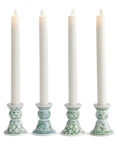 Napa Home & Garden Set Of 4 Imperial Mini Taper Holders In Green
