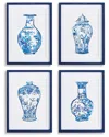 Napa Home & Garden Set Of 4 Ornamental Urns In Blue In Navy