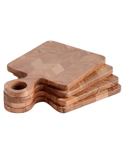 Napa Home & Garden Set Of 4 Renata Mini Serving Boards In Brown