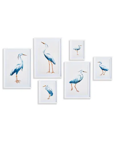 Napa Home & Garden Set Of 6 Blue Heron Gallery Prints In White