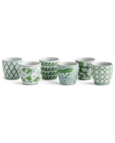 Napa Home & Garden Set Of 6 Imperial Mini Flower Pots In Green