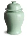 Napa Home & Garden Small Koa Wide Lidded Ginger Jar In Green