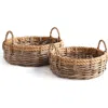 Napa Home & Garden Sonoma Low Baskets Set Of 2 In Brown