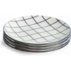 Napa Home & Garden Stria 8.5" Plates, Set Of 4 In White