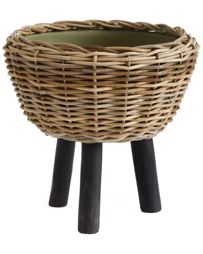 Napa Home & Garden Woven Rattan Dry Basket Planter In Beige