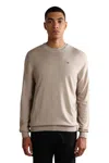 Napapijri Man Sweater Beige Size S Acrylic, Cotton, Linen In Neutral