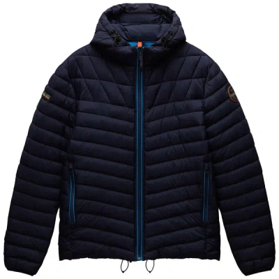 Napapijri A-lapaz Mens Hooded Puffer Jacket In Blue Marine 176