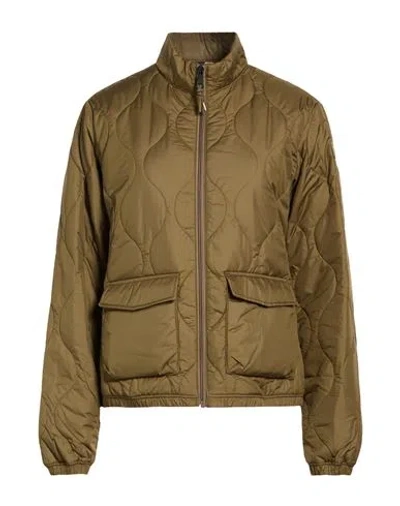 Napapijri A-belle W Woman Puffer Military Green Size Xxs Polyester In Brown