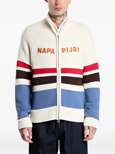 Napapijri Aldar Logo-embroidered Striped Sweater In Multi