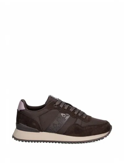 Napapijri Astra Suede-panelled Logo-tape Sneakers In Multi