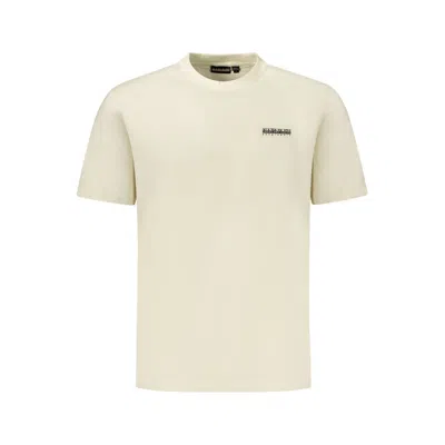 Napapijri Beige Cotton Men T-shirt In Neutral