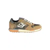 Napapijri Beige Leather Men Sneaker In Multi
