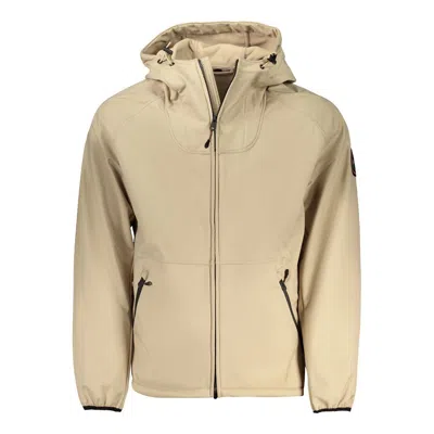 Napapijri Beige Polyester Men's Jacket In Sand