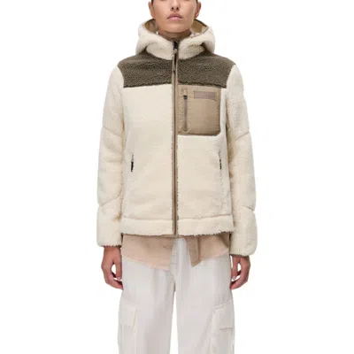 Napapijri Beige Recycled Polyester Hoodie In Multi